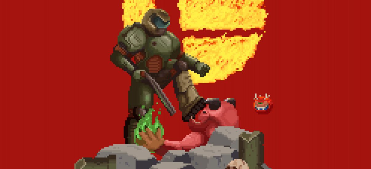 pixel art, doom, freelance illustrator, power unlimited