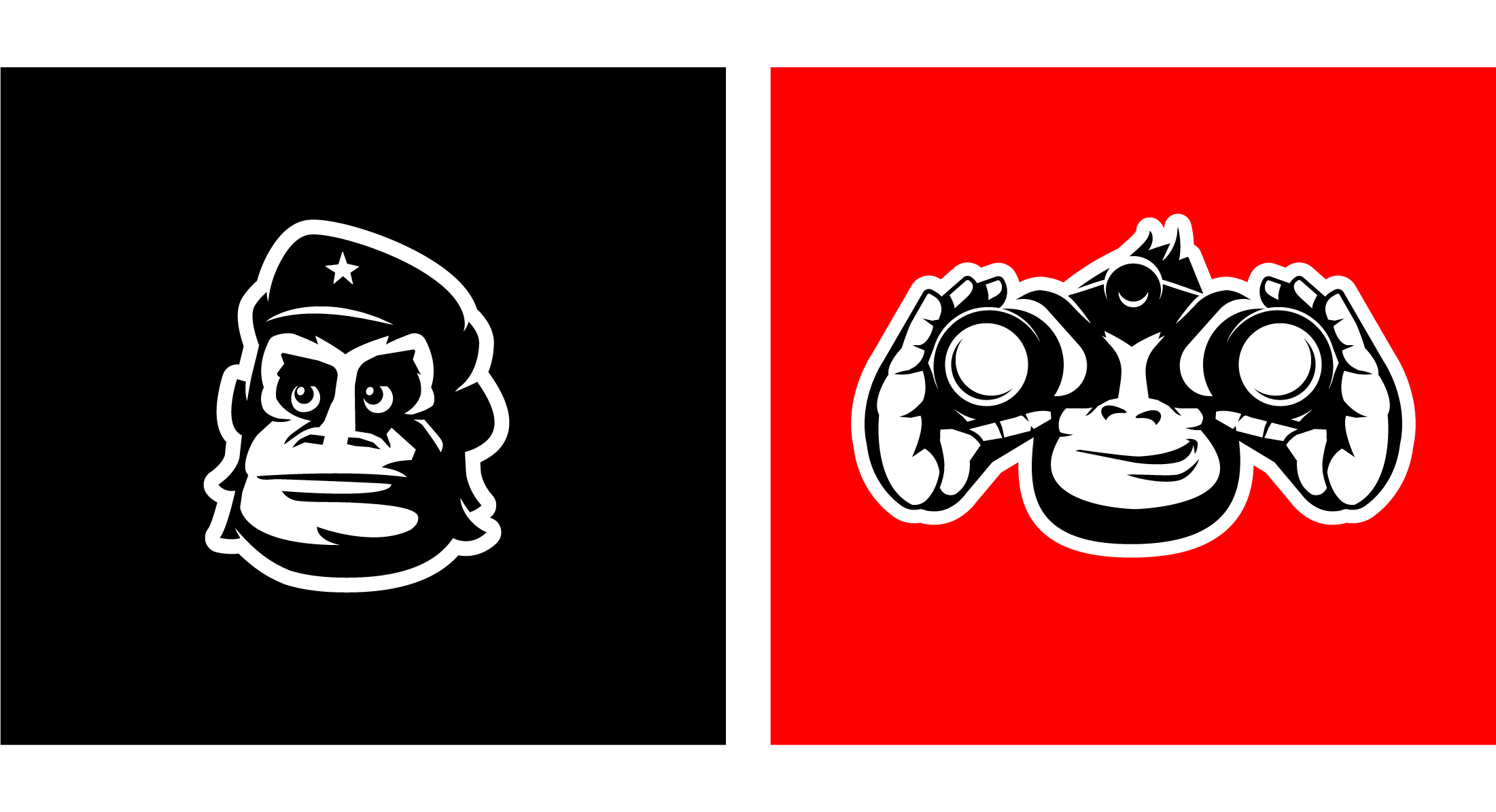 Illustratie van aap als rebel en aap als ontdekker