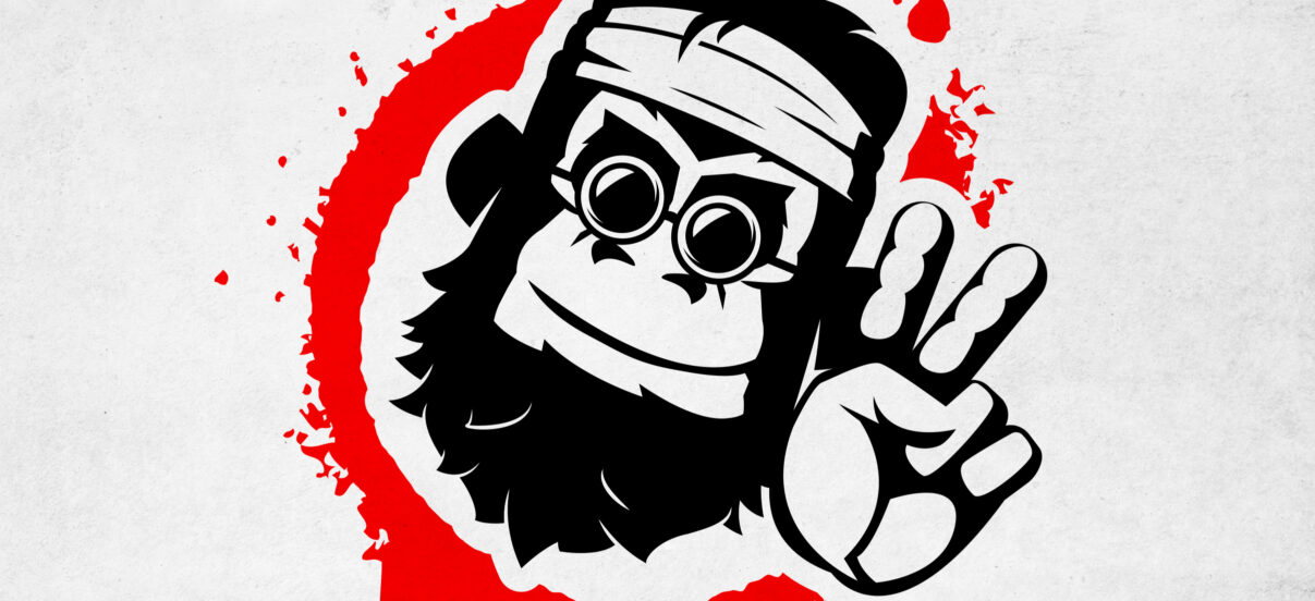 Illustratie van aap als optimist