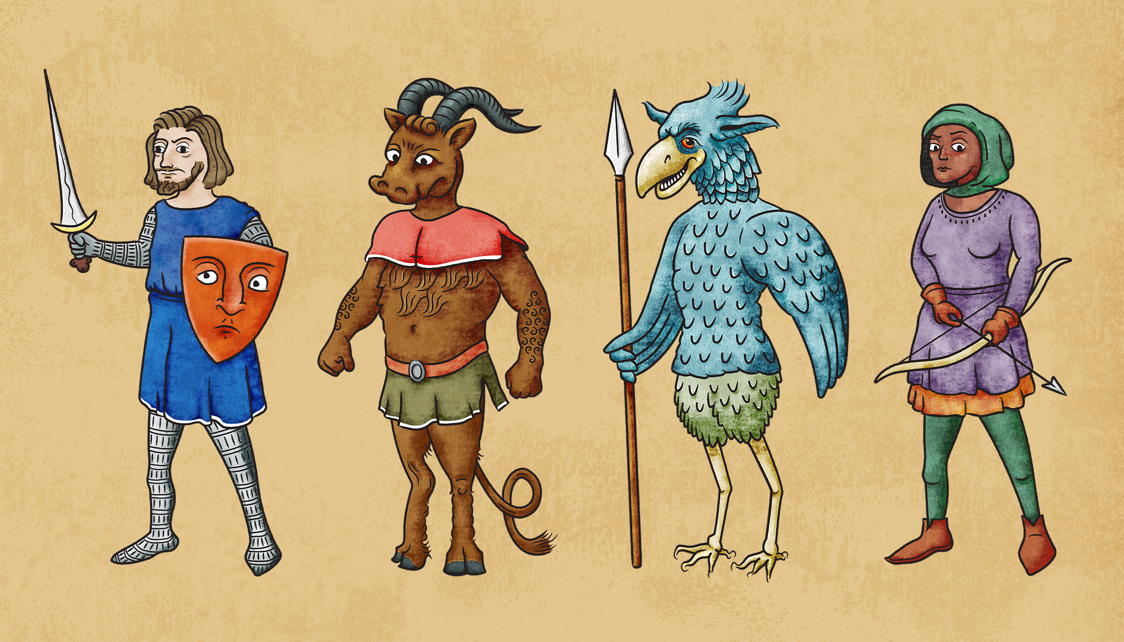 Character design voor MedievalMe door freelance visual designer en illustrator Scatch