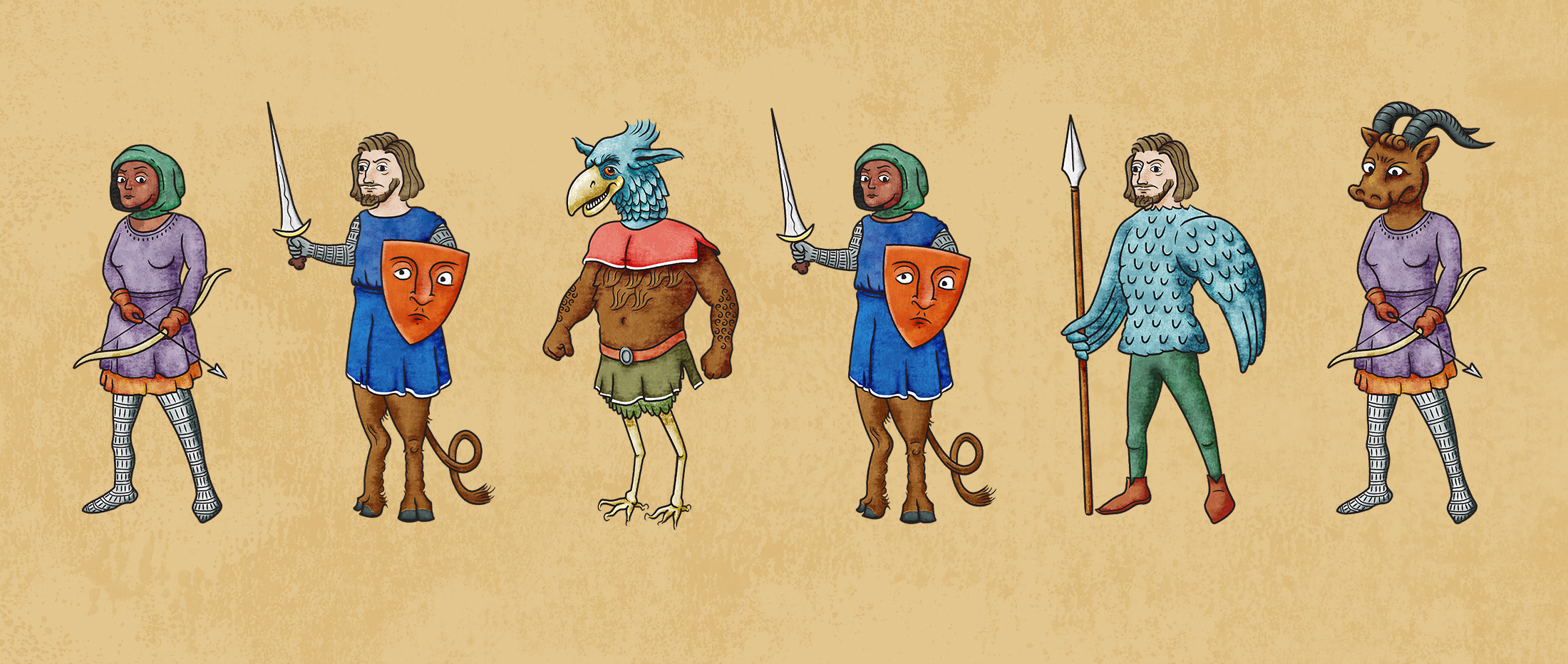 Character design voor MedievalMe door freelance visual designer en illustrator Scatch